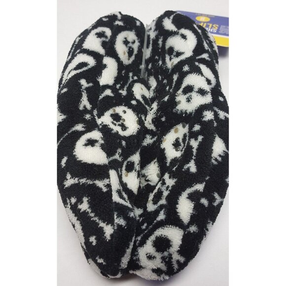 NEW Kid's Sherpa Lined Slippers with Skull & Cross Bone Size 13-1 New / Tag - Picture 5 of 7